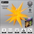 thumbnail image 3 of Aurora Superstar 24" Yellow Hanging Moravian Star Light LED Lantern Decor, Weatherproof Fold-Flat Plastic Lighted Star, 3 of 6