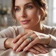 thumbnail image 6 of Rosec Jewels IGI Certified Lab Grown Green Diamond Engagement Ring 5 Carat - VS1 Quality - Big Green Diamond Ring for Women, 18K White Gold, US 5.00, 6 of 8