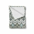 thumbnail image 2 of Ethnic Soft Flannel Fleece Throw Blanket, Geometric Pattern with Fractal Square Shapes Line Culture Artwork, Cozy Plush for Indoor and Outdoor Use, 50" x 60", Sage Green Seafoam, by Ambesonne, 2 of 6