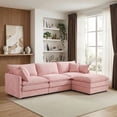 thumbnail image 3 of CARZZI LIFE Modular Sectional Sofa, 102 Inch L Shaped Couch Set with Armrests, 3-Seater Comfy Cloud Couches for Living Room Apartment, Pink, 3 of 11
