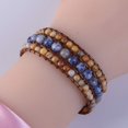 thumbnail image 3 of GHSDFBB Boho Handmade Natural Stone Bead 3 Row Wide Wrap Wrist Statment Bracelet Jewelry Collection, 3 of 7