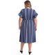 thumbnail image 3 of GRACE & GRANDEUR Vestido de Talla Grande para Mujer Boho Floral Flowy con Cuello en V y Mangas con Volantes, Vestido Midi Casual con Bolsillos 1X Azul Marino, 3 of 5