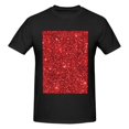 thumbnail image 4 of Bingfone Red Glitter Men'S Loose Fit Short-Sleeve Pocket T-Shirt, 4 of 7