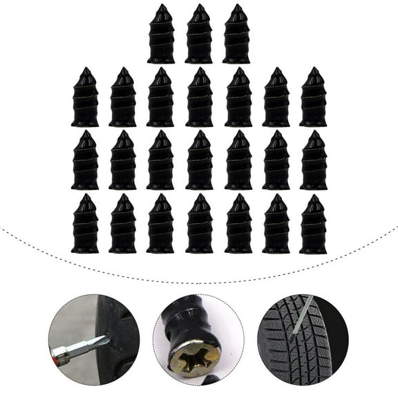 BESTOYARD 20Pcs Portable Tire Rubber Nails Black High Strength Screws for Car Electric Bike Repair