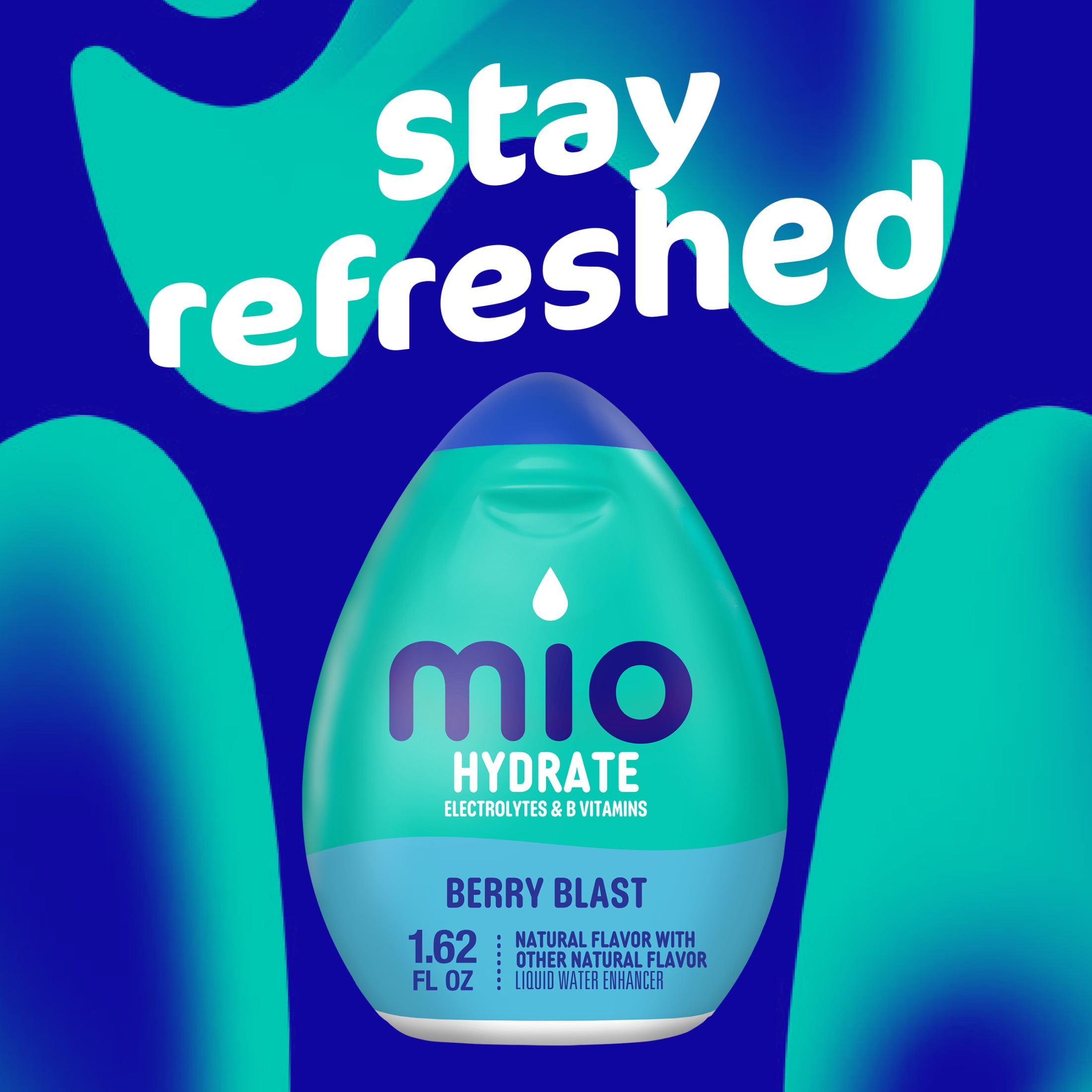 (4 pack) Mio Hydrate Berry Blast Flavored with Other Natural Flavor Liquid Water Enhancer, 1.62 fl oz Bottle