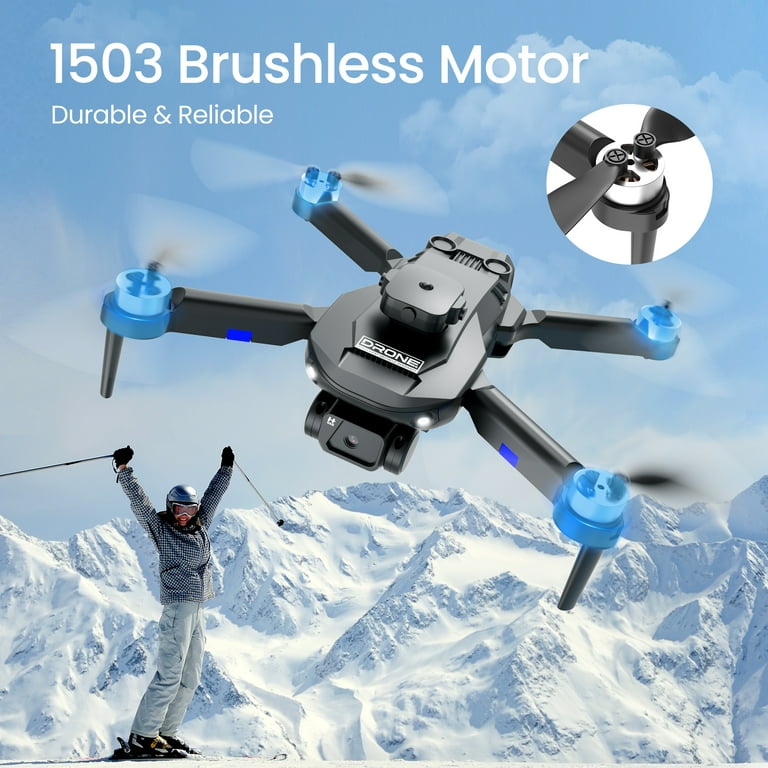 F196 Drone with 6K HD Camera for Adults and Kids, FPV Drone with Brushless  Motors, Optical Flow Sensor and Obstacle Avoidance, 3 Batteries, Black 