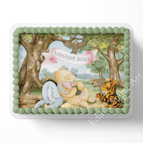 Pooh Bear Baby ShowerCake Topper Edible Image