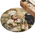 Chef 7' Round Rug for Living Room Conversation Area, Wine Bottles ...