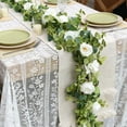 thumbnail image 2 of 6.5ft Artificial Eucalyptus Garland with Champagne Roses Flower Greenery Vine for Wedding Arch Table Runner Wall Backdrop Home Party Room Decorations Centerpiece Event Decoration, 2 of 7