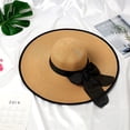 thumbnail image 2 of Women Wide Brim Straw Beach Hats UV Protection Ladies Straw Hats Summer Sun Hats, 2 of 7