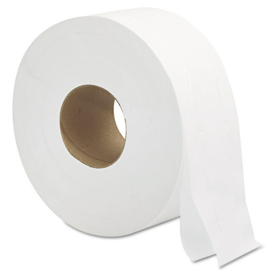 Jumbo Roll Bath Tissue, Septic Safe, 2-Ply, White, 3.3" X 700 Ft, 12/carton | Bundle of 5