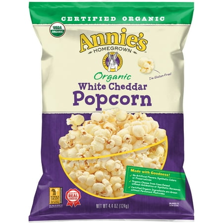 Merlot Cheddar - (2 Pack) Annie's Organic Popcorn, Gluten Free White Cheddar Popcorn, 4.4 Oz Bag