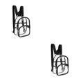 thumbnail image 2 of Minnieouse ajustable de PVC con : visible y conveniente para todos los días transparente de PVC informal con negra negro 2Conjunto, 2 of 6
