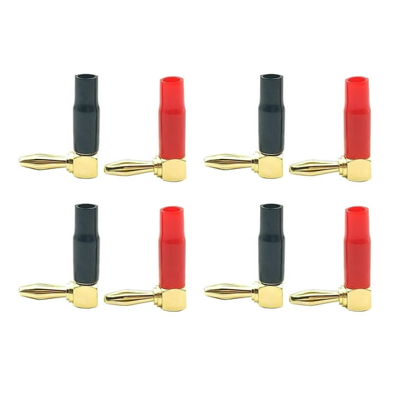 TAPDRA 8 Pcs 90 Degree Angled Banana Plugs for Speaker Systems Home Theater 10-18AWG Wire Connection