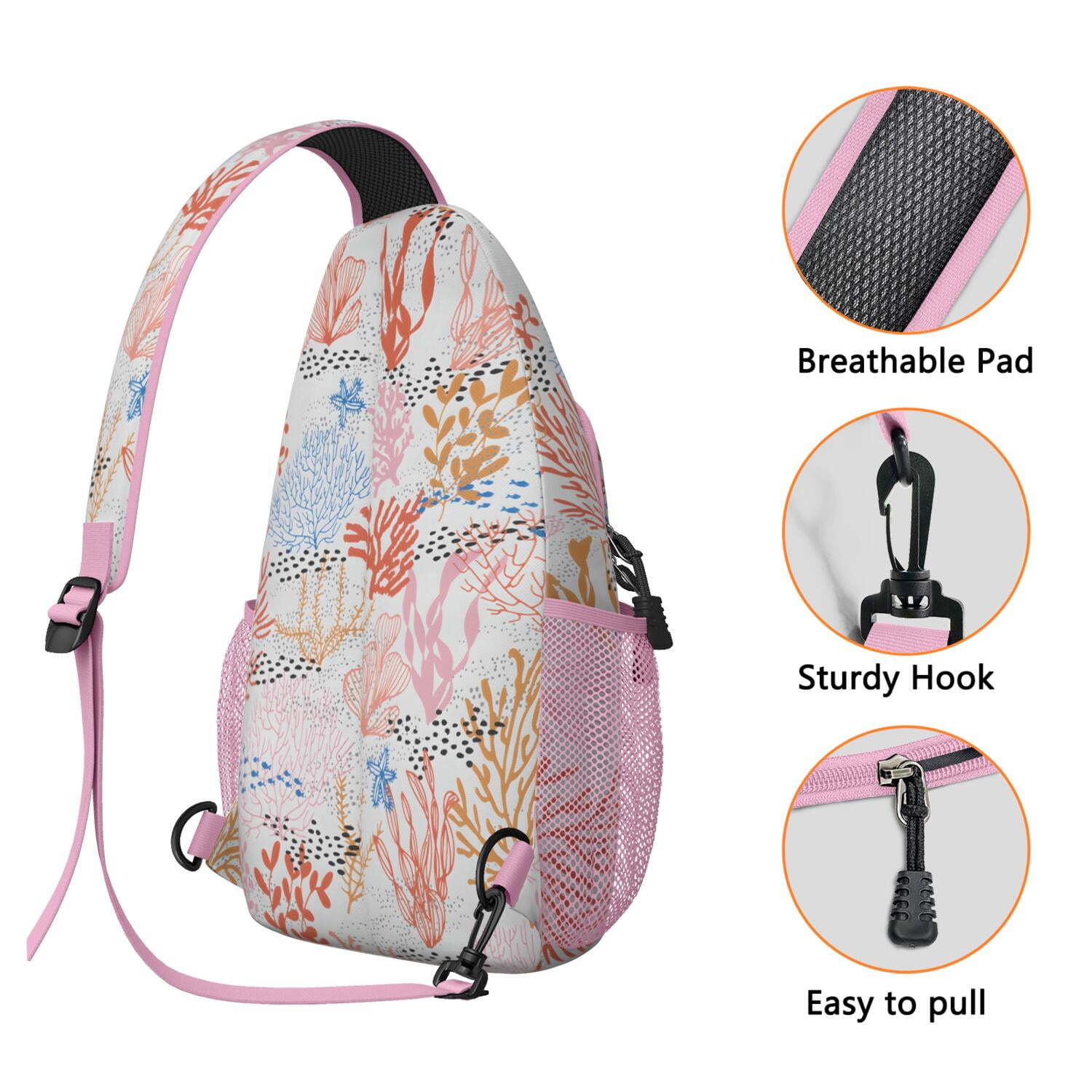Tropical Crossbody Bag - Nautical Themed Lightweight Shoulder Backpack for Outdoor Adventures - Durable Anti-Theft Design for Beach, Travel, Urban Use