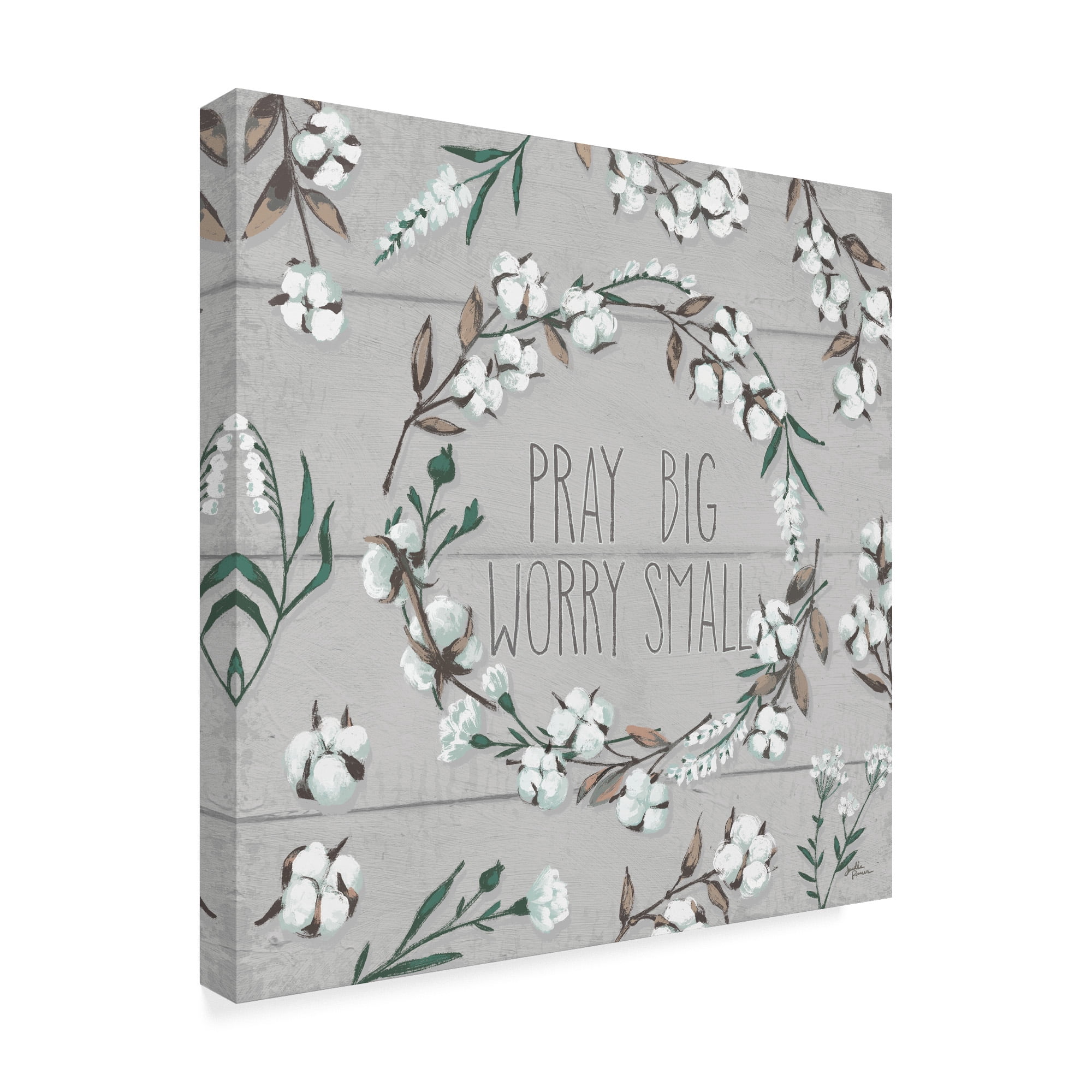 Trademark Fine Art 'Blessed VI Gray Pray Big Worry Small' Canvas Art by Janelle Penner