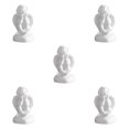 thumbnail image 3 of Guardoinrt Beautiful Resin White Angel Statue Delicate Desktop Decor Collection Window Props for Christmas holding face 5Set, 3 of 6