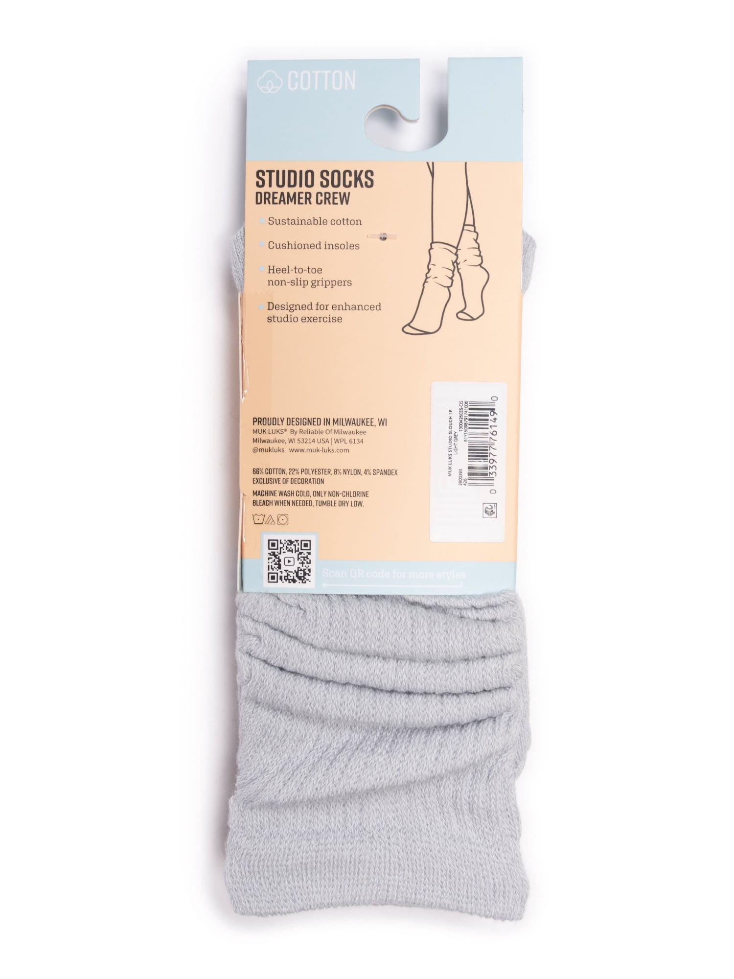 MUK LUKS Women's Pilates Slouch Sock, 1-Pack, Shoe Sizes 6-10