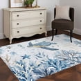 thumbnail image 3 of Marine Life Area Rugs 3x5 ft Ocean Turtle Coral Starfish Seashell Coastal Undersea World Washable Rug Non Slip Indoor Carpet Absorbent Floor Mat for Living Room Bedroom Dining Room, 3 of 9