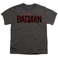 thumbnail image 2 of The Batman Logo With Red Bat Kids T Shirt (Large) for Youth Toddler Boys and Girls, Charcoal, 2 of 5
