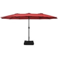 thumbnail image 1 of Patiojoy Parasol de Patio Double Face de 15 Pieds avec Base, Parasol de Marché Extra-Grand pour l'Extérieur, Vin, 1 of 8