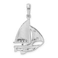 thumbnail image 5 of Auriga Fine Jewelry 925 Sterling Silver Rh-plated Sailboat with 14K Sail Pendant for Women (L-33 mm), 5 of 6