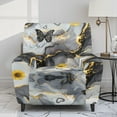 thumbnail image 2 of FOR U DESIGNS Butterfly Sunflower Marble Print Recliner Chair Covers Anti-Dust Reclining Slipcovers 4-Pieces Soft Recliner Armchair Covers Protector with Storage Pocket, 2 of 8