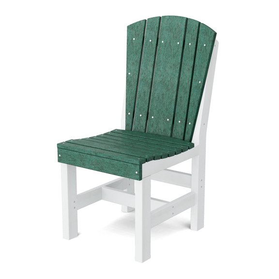 Wildridge Heritage Dining Side Chair, Turf Green and White - Outdoor Weather Resistant Recycled Plastic Furniture for Patio