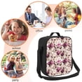 thumbnail image 5 of Naloa Rose Flowers Lunch box Lunch bag for men women Large capacity Lunchbox Insulated Lunch bag Lunch box cooler, 5 of 7