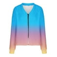 thumbnail image 5 of KyCheLot Women's Zip up Sweaters Loose Gardient Color Print Warm Comfy Casual Jacket Cardigan, 5 of 5