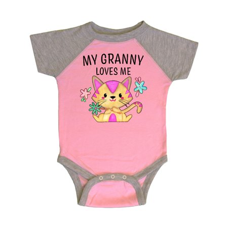 

Inktastic My Granny Loves Me with Cute Kitten and Flowers Gift Baby Boy or Baby Girl Bodysuit