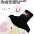 thumbnail image 3 of Haosy Pastel Cute Hearts and Ribbons Golf Mallet Putter Cover Strong Magnetic Leather Golf Club Headcover Closure, 3 of 7