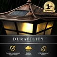 thumbnail image 4 of Classy Caps Ambience Solar Post Cap - Fits 3.5"x3.5" and 4"x4" Posts - Lit Candle Effect - Electroplated Copper, 4 of 10