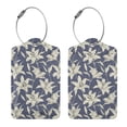 thumbnail image 3 of Pofeuu Lilies Flowers Print Luggage Tags, Privacy Cover ID Label with Stainless Steel Loop and Address Card for Travel Bag Suitcase-1, 3 of 5