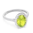 thumbnail image 3 of 2.15 Carat Shiny Oval Cut Peridot Gemstone & Natural Diamond Engagement Ring for Ladies 18K White Gold Size 4.5 by Diamond-Capitals, 3 of 7