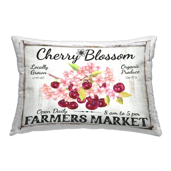 Stupell Industries Cherry Blossom Farmer's Market Decorative Printed Throw Pillow Design by Creatif Belle.