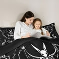 thumbnail image 5 of Feelyou 3pcs Gothic Bat Queen Comforter Set, Moth Butterfly Kangaroo Skull Decor, 5 of 8