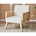 thumbnail image 4 of VANACC Rattan Chair, 2 Piece Chair Set for Living Room, Velvet White Comfy Chair Set for all Ages, 4 of 6