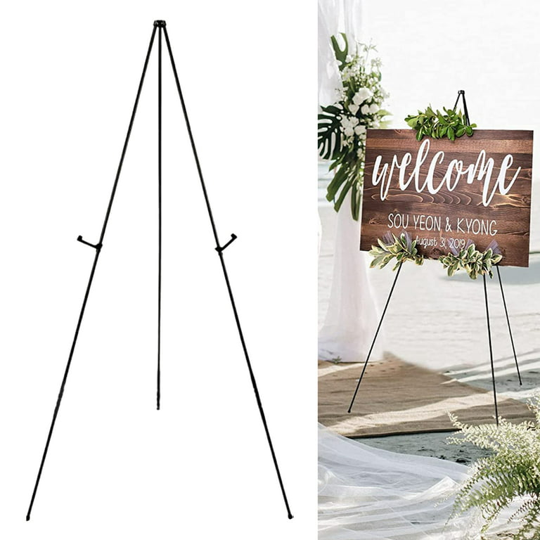 Hariumiu Easel Stand for Display Wedding Sign & Poster - 66 Inches Tall  Easels for Display - Collapsable Portable Poster Easle - Large Floor