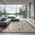 thumbnail image 2 of ODIKA 6'x9' Washable Area Rug Easy Care, Non-Shedding, Starfish Nautical Coral Lattice Icons Bathroom Ocean Seashell for Queen Size Bedroom Under Bed Master Suite, 2 of 7