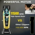 thumbnail image 2 of KEMEI 90-4 Professional Hair Clippers for Men, 11500 RPM Barber Clippers with LED Display, Cordless Hair Trimmer with DLC Blade & Charging Base, 2000 mAh Hair Clipper for Barbers Haircut Kit, 2 of 8