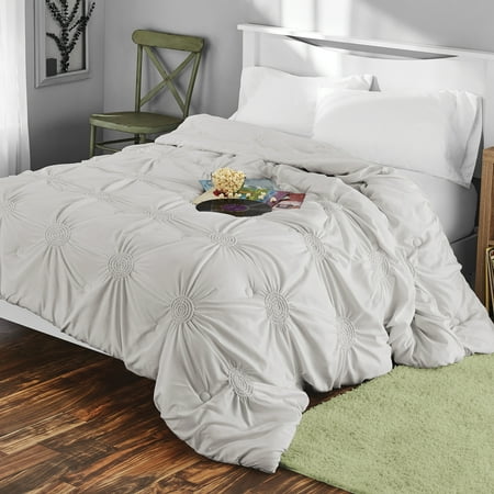 Mainstays Circle Ruched Solid Microfiber Comforter Walmart Com