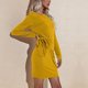 thumbnail image 3 of Vestido de Otoño con Cuello Redondo y Manga Larga, Delgado, Sexy, con Cordones en la Cintura, diseño Informal, Vestido de Cadera de Longitud Media para la Vida Diaria, 3 of 6