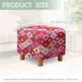thumbnail image 7 of Jiueut Heart Print Ottoman Slipcover, Foldable Square Slipcover with Elastic Bottom Thick Footstool Protection Universal Fit for Most Footstool Sofa Valentine's Day Decor, 7 of 7