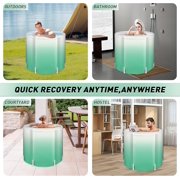 Portable Foldable Bathtub for Adults - Collapsible Travel Tub for Camping, Home & Spa - Space Saving, Durable PVC (Green Gradient)