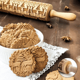 thumbnail image 3 of Embossed Rolling Pins for Christmas,Roll Pin Laser Engraved Rolling Pin DIY Tool,Rolling Pin for Kids and Adults to Make Cookie Dough,Deer, 3 of 8