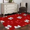 thumbnail image 3 of Area Rug for Living Room, Red White Bow Non-Slip Indoor Large Carpet for Bedroom/Dining Room, Modern Art Watercolor Bowknot Washable Low-Profile Rectangle Floor Mat Runner Rugs - 2.7 x 5 Ft, 3 of 8