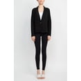 thumbnail image 3 of Nina Leonard Collar Neck One Button Long Sleeve Crepe Jacket-NAVY / L, 3 of 42