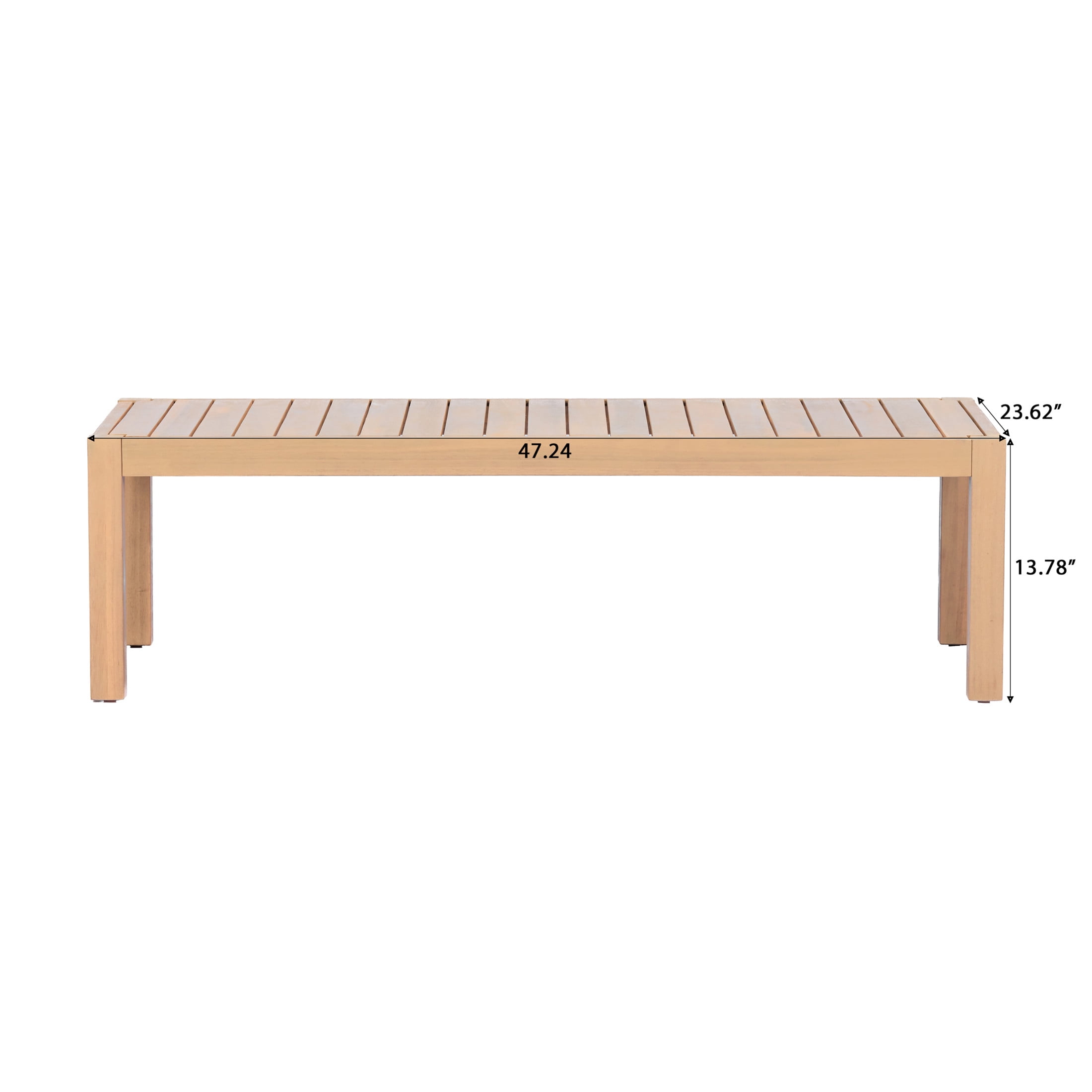 Christopher Knight Home 47.24" Outdoor Patio Solid Wood Rectangular Coffee Table, Light Teak