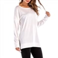 thumbnail image 3 of Sudadera de Mujer de Color Liso con Cuello Redondo, Larga y Abertura Frontal Corta y Trasera Larga XXL, 3 of 10